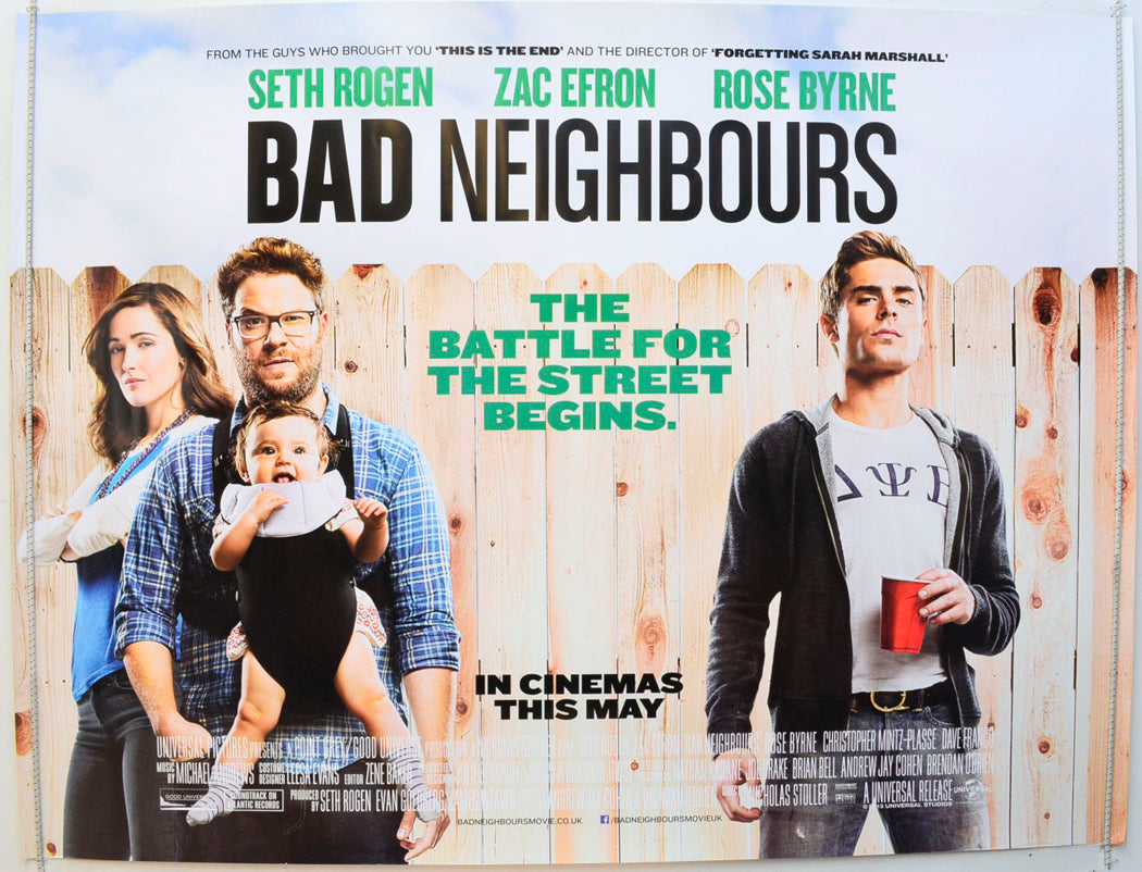 Bad Neighbours Original British Quad Poster - Film Poster - Movie Poster 