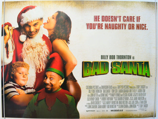 Bad Santa Original British Quad Poster - Film Poster - Movie Poster 