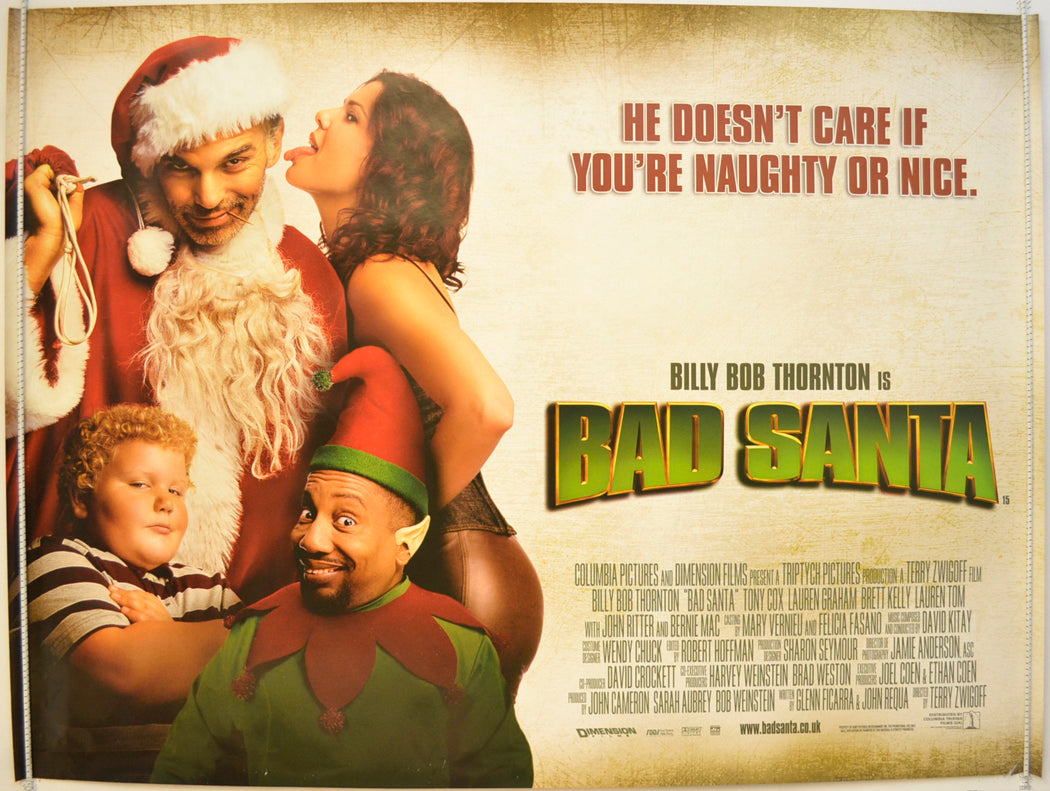 Bad Santa  Original Quad Poster - Film Poster - Movie Poster 