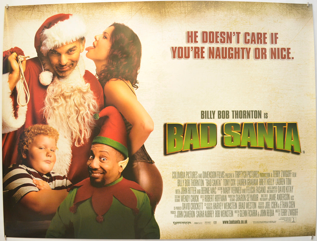 Bad Santa Original Quad Poster - Film Poster - Movie Poster  