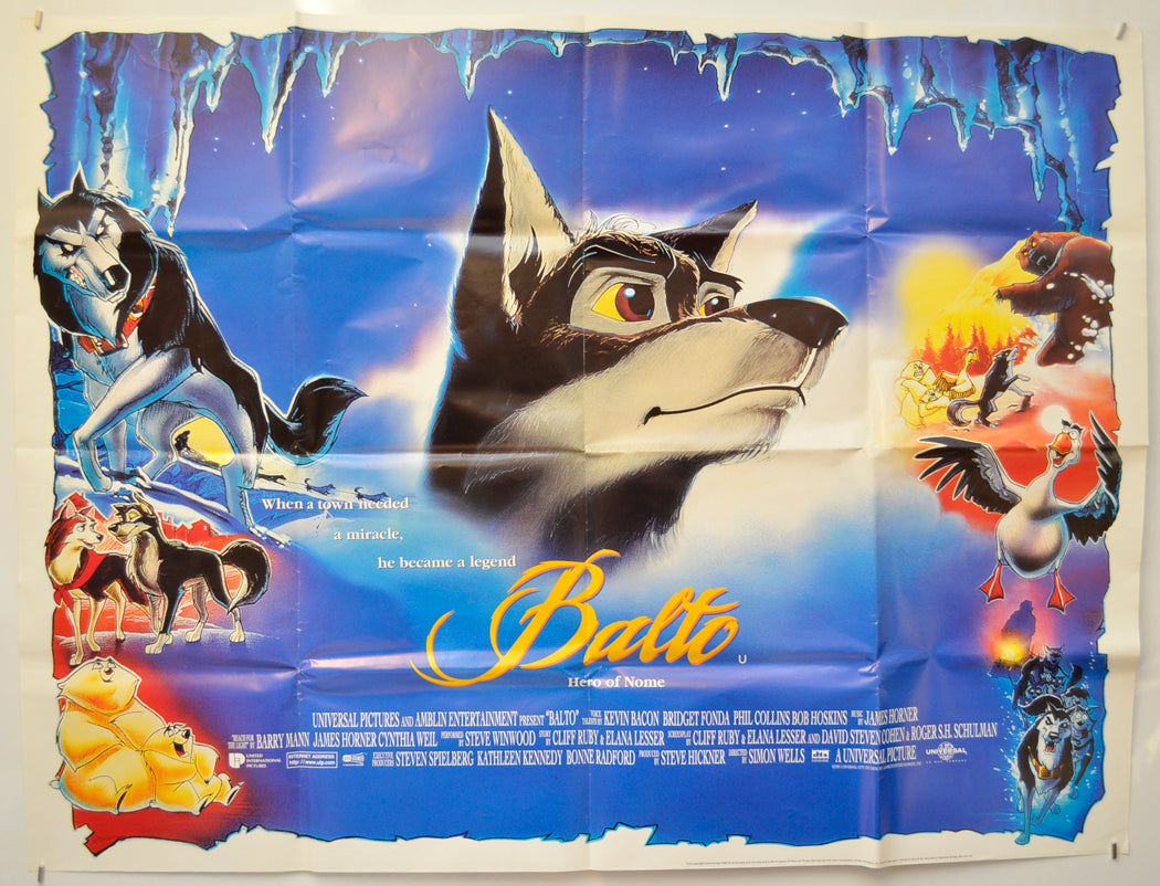 Balto : Hero Of Nome  Original Quad Poster - Film Poster - Movie Poster