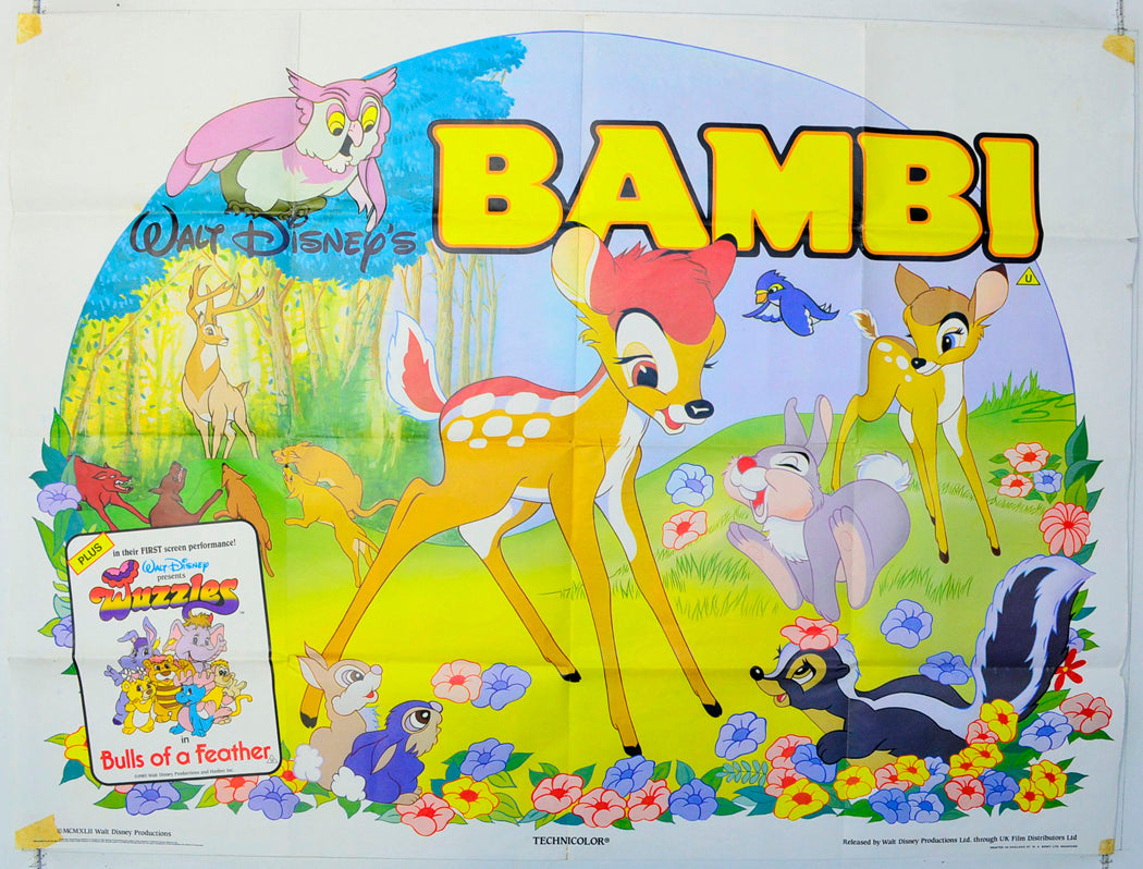 Bambi Original British Quad Poster - Film Poster - Movie Poster 