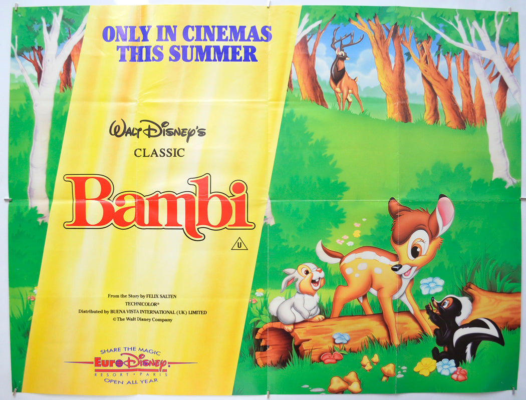 Bambi Original Quad Poster - Film Poster - Movie Poster