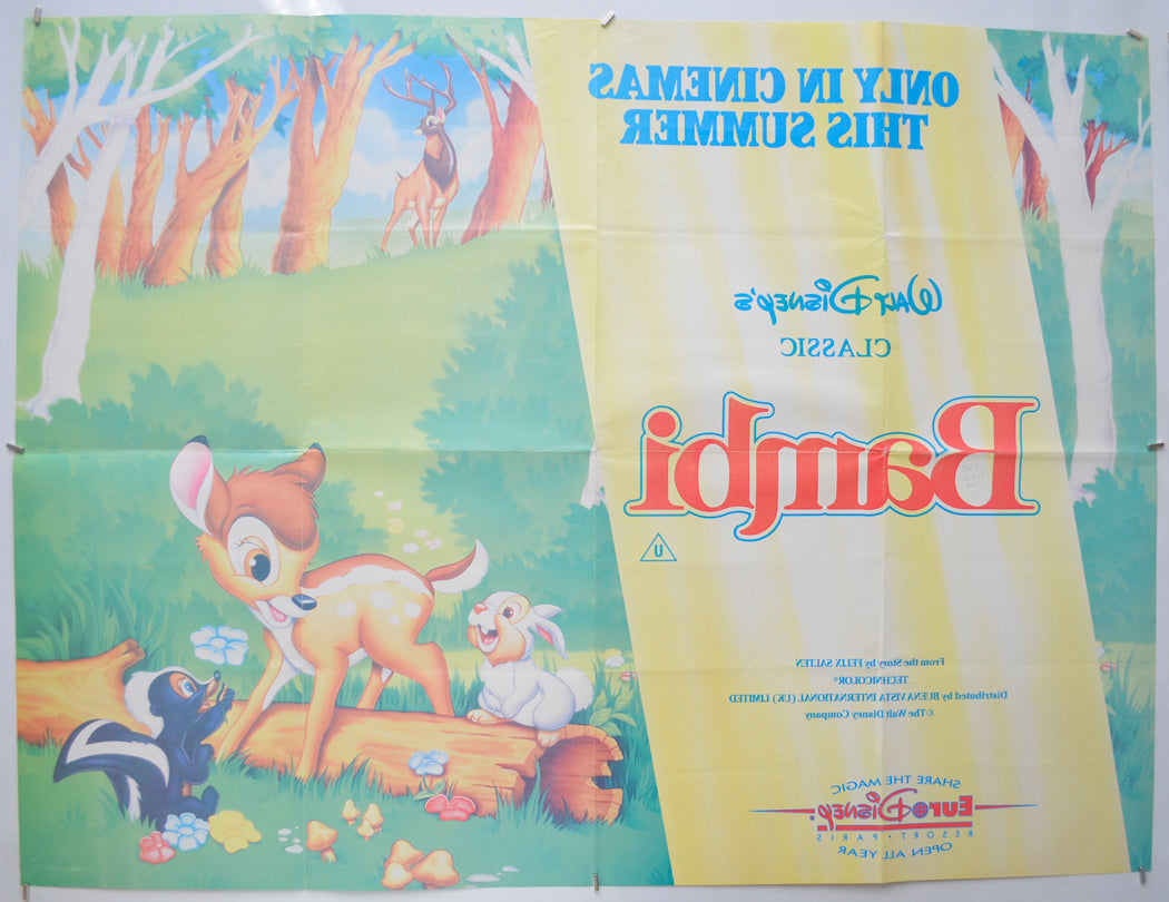 BAMBI (Back) Cinema Quad Movie Poster 