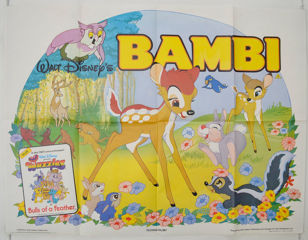 Bambi  Original Quad Poster - Film Poster - Movie Poster 