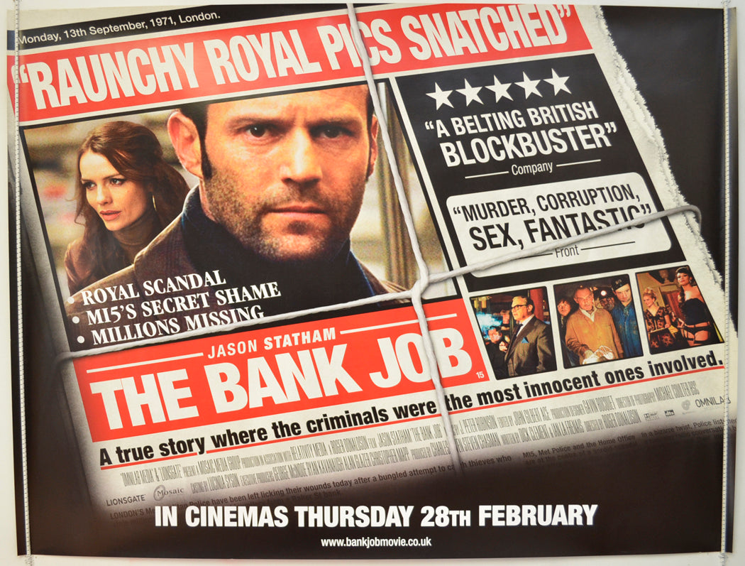 The Bank Job   Original Quad Poster - Film Poster - Movie Poster 