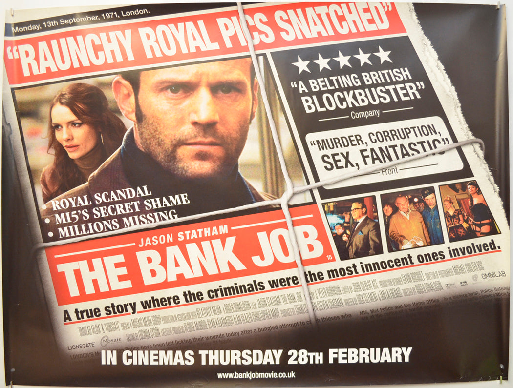 The Bank Job Original Quad Poster - Film Poster - Movie Poster