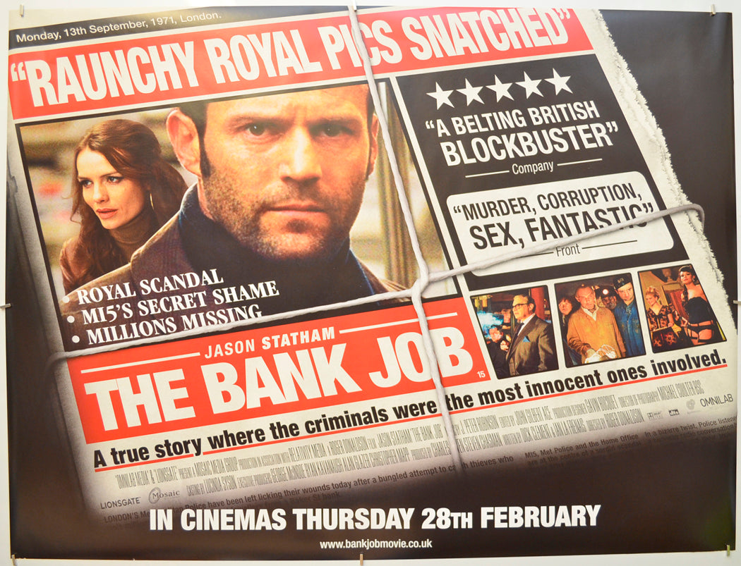 The Bank Job Original Quad Poster - Film Poster - Movie Poster