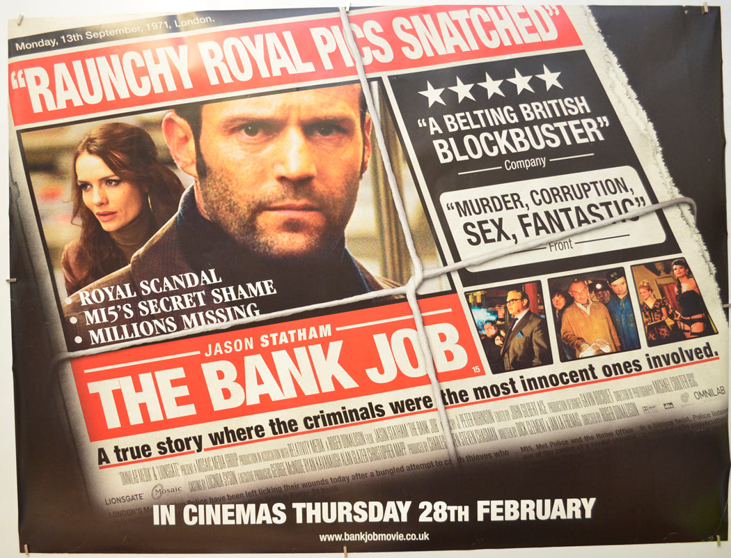 The Bank Job Original Quad Poster - Film Poster - Movie Poster