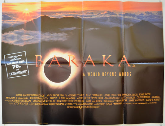 Baraka   Original Quad Poster - Film Poster - Movie Poster 