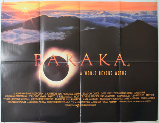 Baraka   Original Quad Poster - Film Poster - Movie Poster 