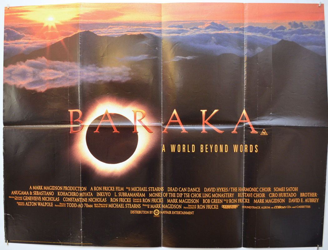 Baraka  Original Quad Poster - Film Poster - Movie Poster