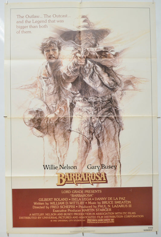 Barbarosa  Original One Sheet Poster - Film Poster - Movie Poster