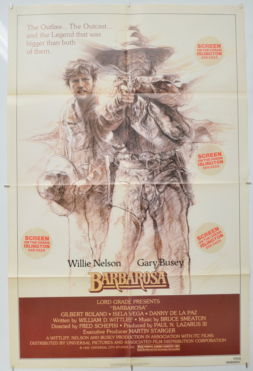 Barbarosa  Original One Sheet Poster - Film Poster - Movie Poster