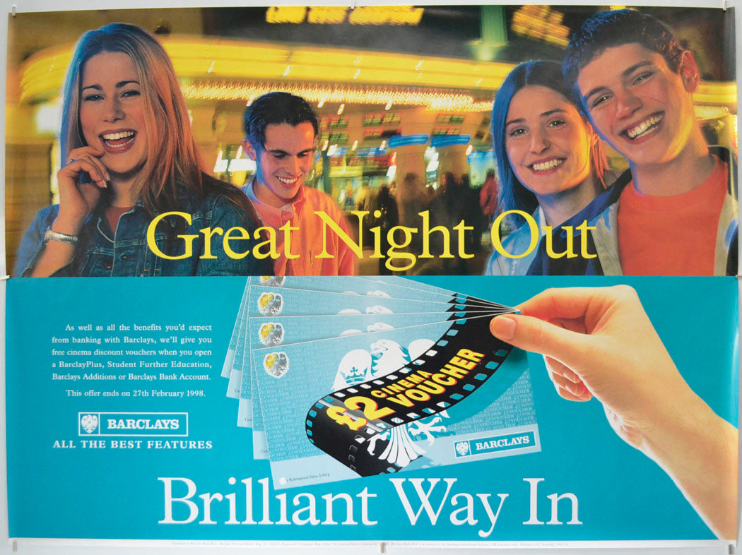 Barclays (1997 Advertising Poster - Great Night Out) Original Quad Poster - Film Poster - Movie Poster