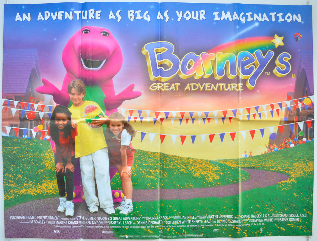 Barney's Great Adventure Original Quad Poster - Film Poster - Movie Poster  