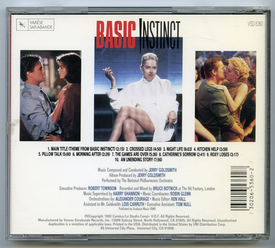 BASIC INSTINCT Original CD Soundtrack (back) 