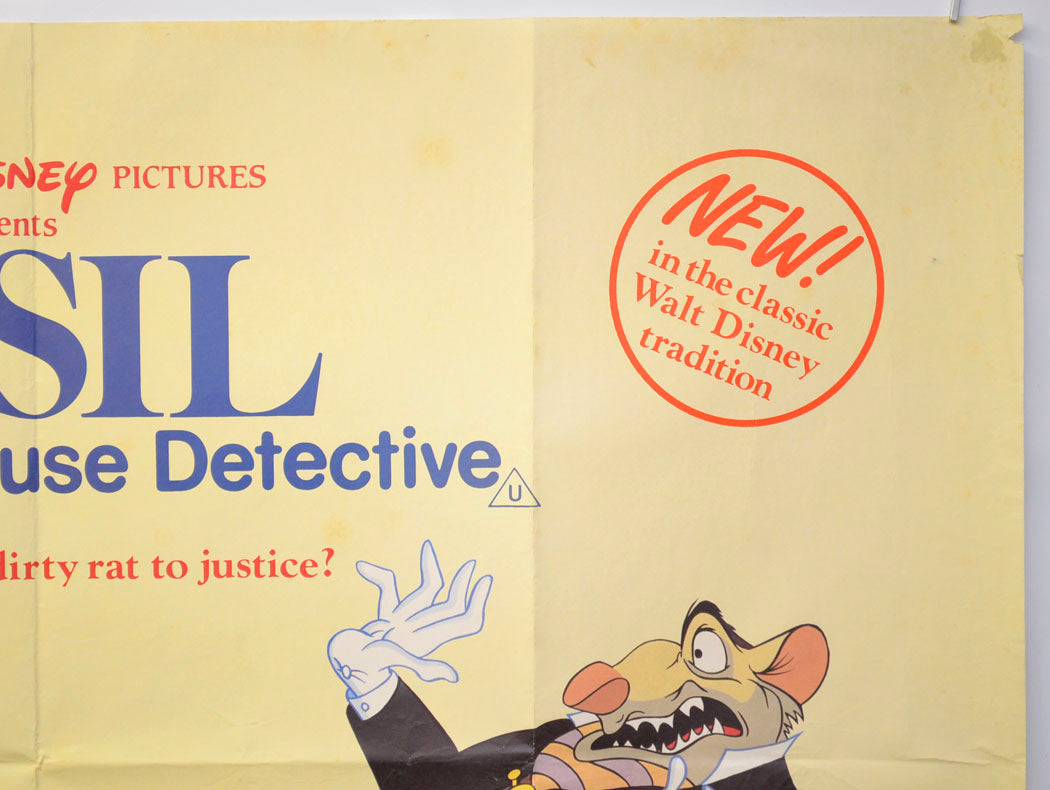 BASIL THE GREAT MOUSE DETECTIVE (Top Right) Cinema Quad Movie Poster 