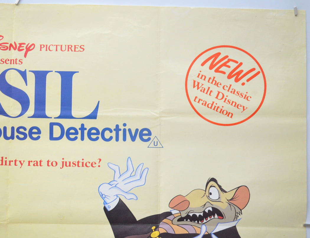 BASIL THE GREAT MOUSE DETECTIVE (Top Right) Cinema Quad Movie Poster 