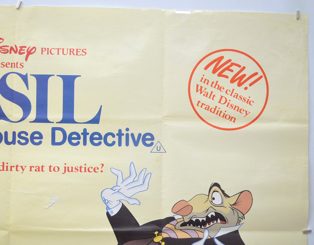 BASIL THE GREAT MOUSE DETECTIVE (Top Right) Cinema Quad Movie Poster 