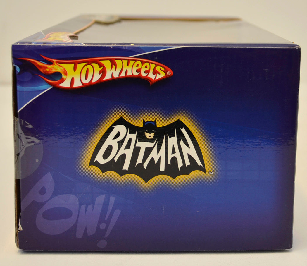 BATMAN 1966 TV SERIES BATMOBILE Hot Wheels 1:18 scale (BOX SIDE 1 View)  