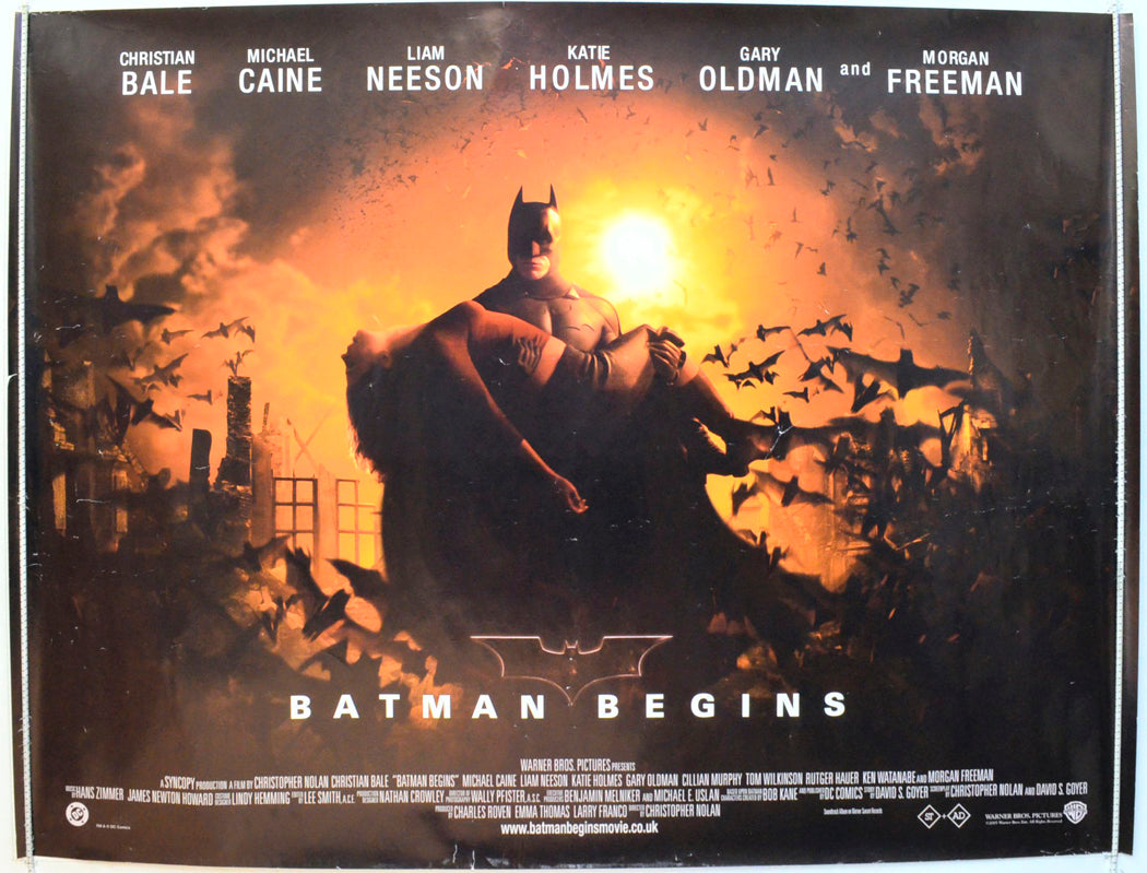 Batman Begins Original British Quad Poster - Film Poster - Movie Poster 