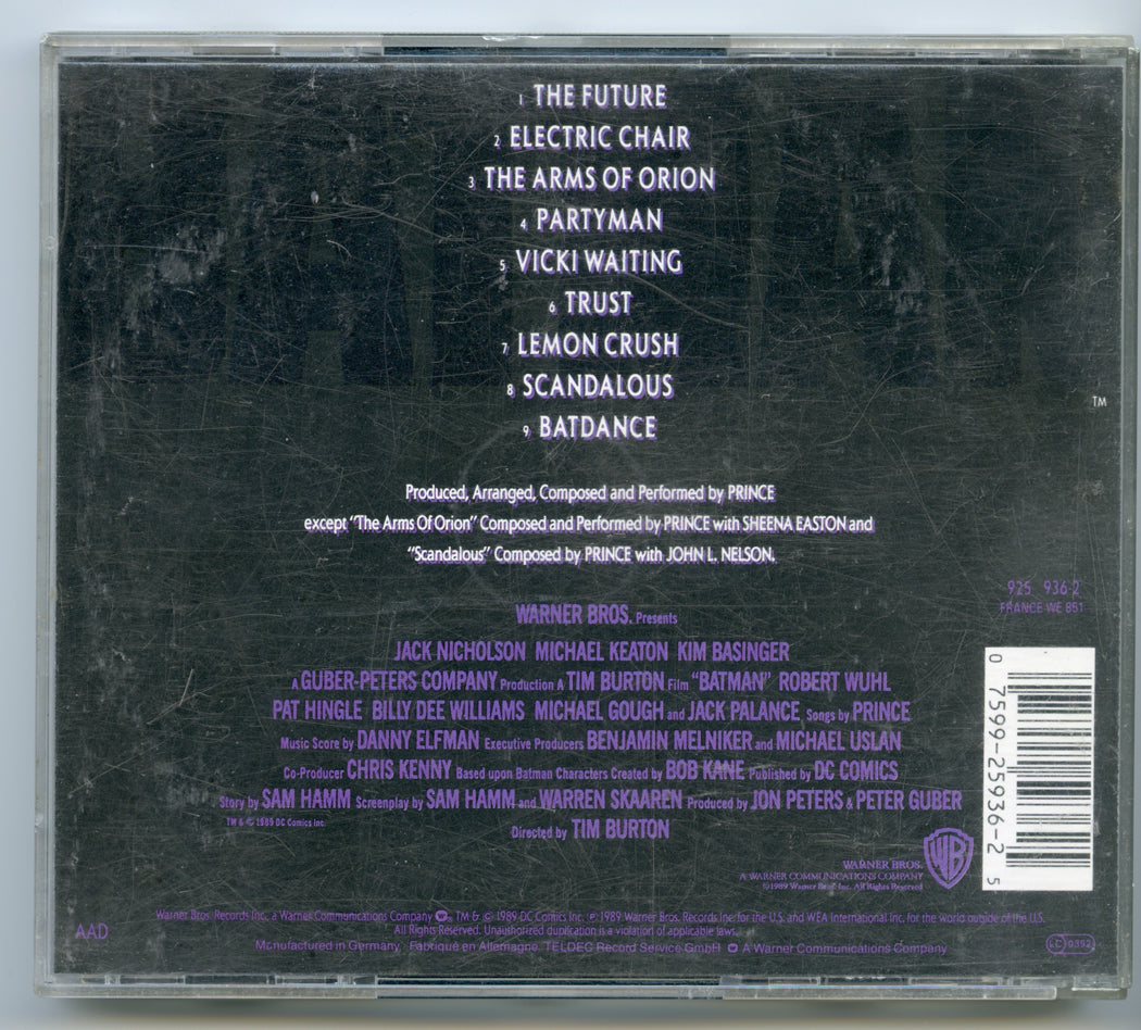 BATMAN Original CD Soundtrack (back) 