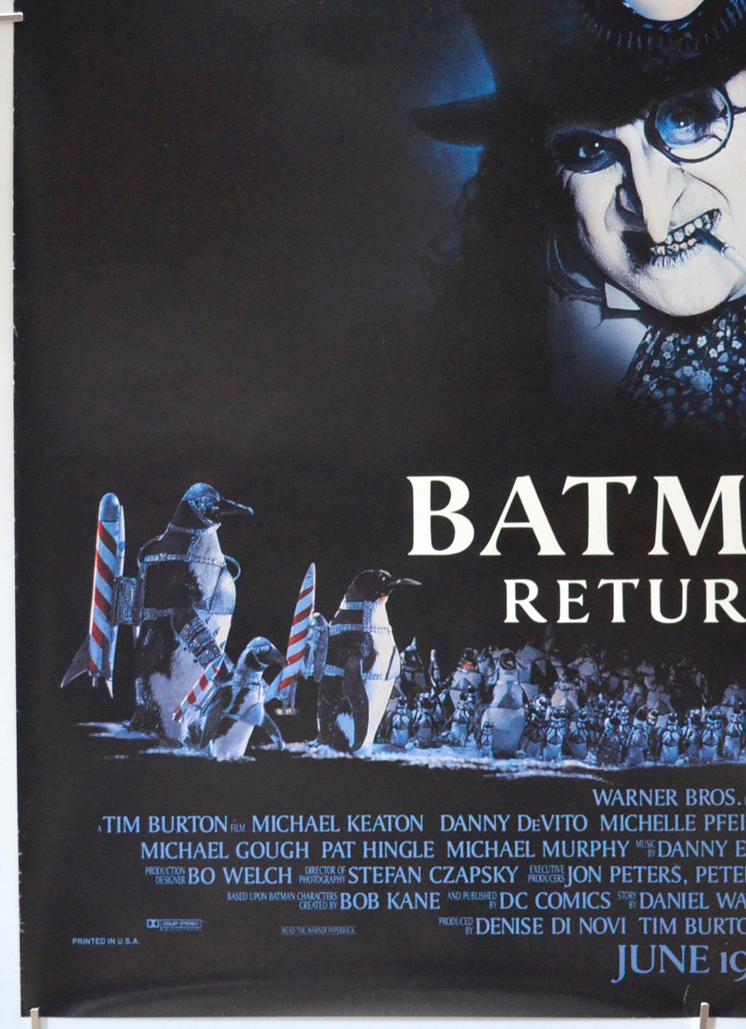 BATMAN RETURNS (Bottom Left) Cinema One Sheet Movie Poster 