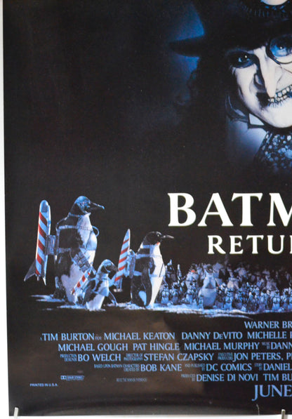 BATMAN RETURNS (Bottom Left) Cinema One Sheet Movie Poster 