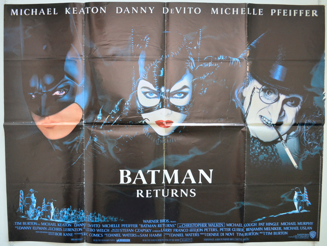 Batman Returns Original Quad Poster - Film Poster - Movie Poster  