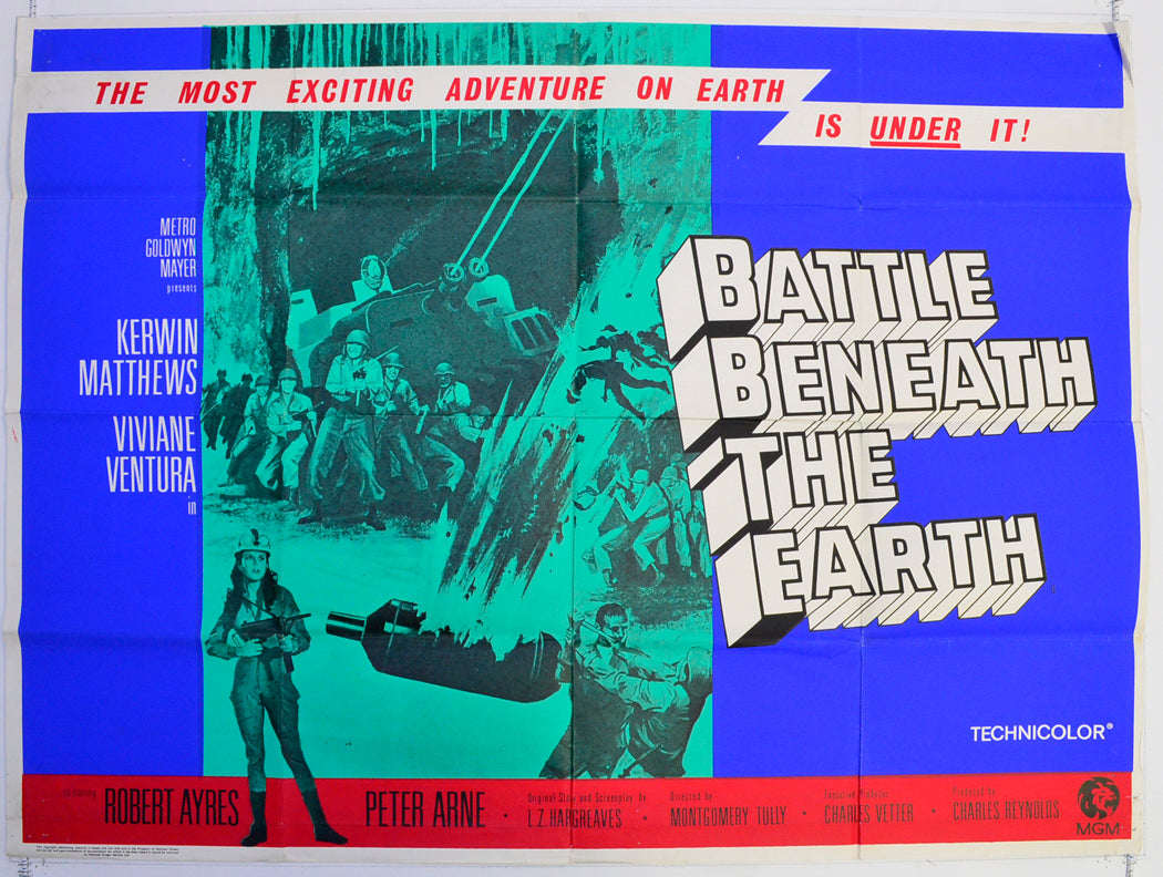 Battle Beneath The Earth  Original British Quad Poster - Film Poster - Movie Poster 