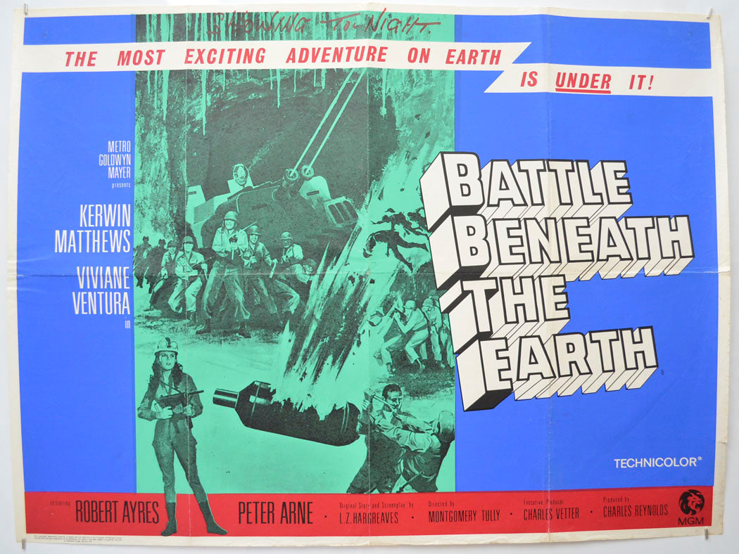 Battle Beneath The Earth Original Quad Poster - Film Poster - Movie Poster