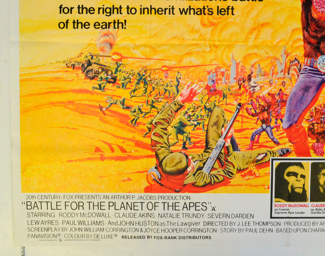 BATTLE FOR THE PLANET OF THE APES (Bottom Left) Cinema Quad Movie Poster 