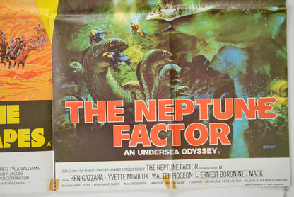 BATTLE FOR THE PLANET OF THE APES / THE NEPTUNE FACTOR (Bottom Right) Cinema Quad Movie Poster 