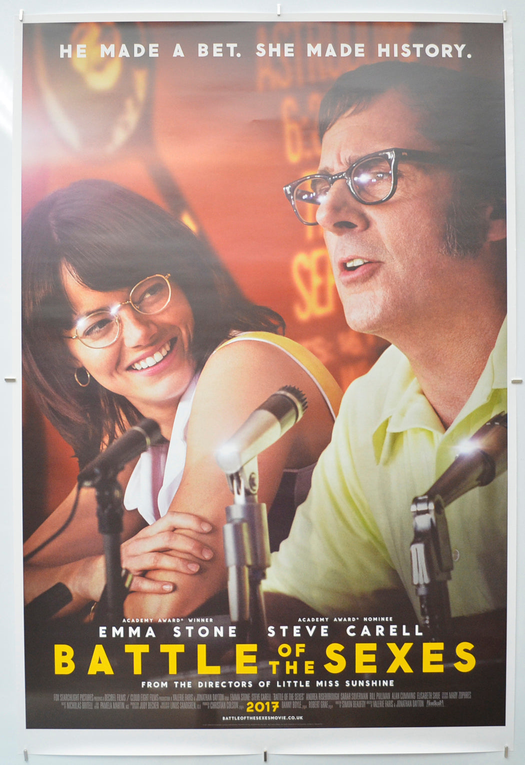 Battle Of The Sexes - Original One Sheet Poster - Film Poster - Movie Poster