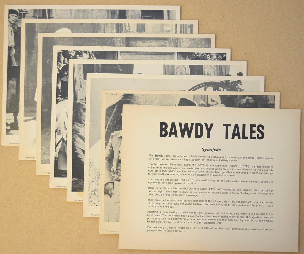 Bawdy Tales  (a.k.a. Storie scellerate) Set of 8 Original Black and White Front Of House Stills / 8x10 Lobby Cards 