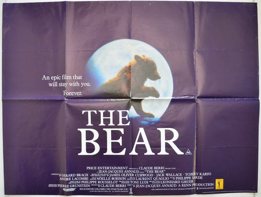 The Bear  (a.k.a L’ours)   Original Quad Poster - Film Poster - Movie Poster  