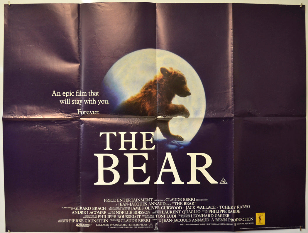 The Bear (a.k.a L’ours)  Original Quad Poster - Film Poster - Movie Poster