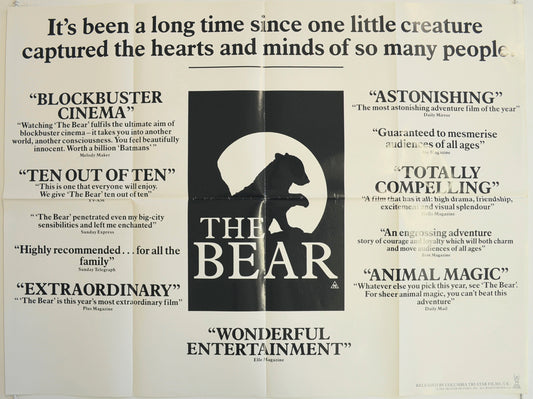 The Bear  Original British Quad Poster - Film Poster - Movie Poster 