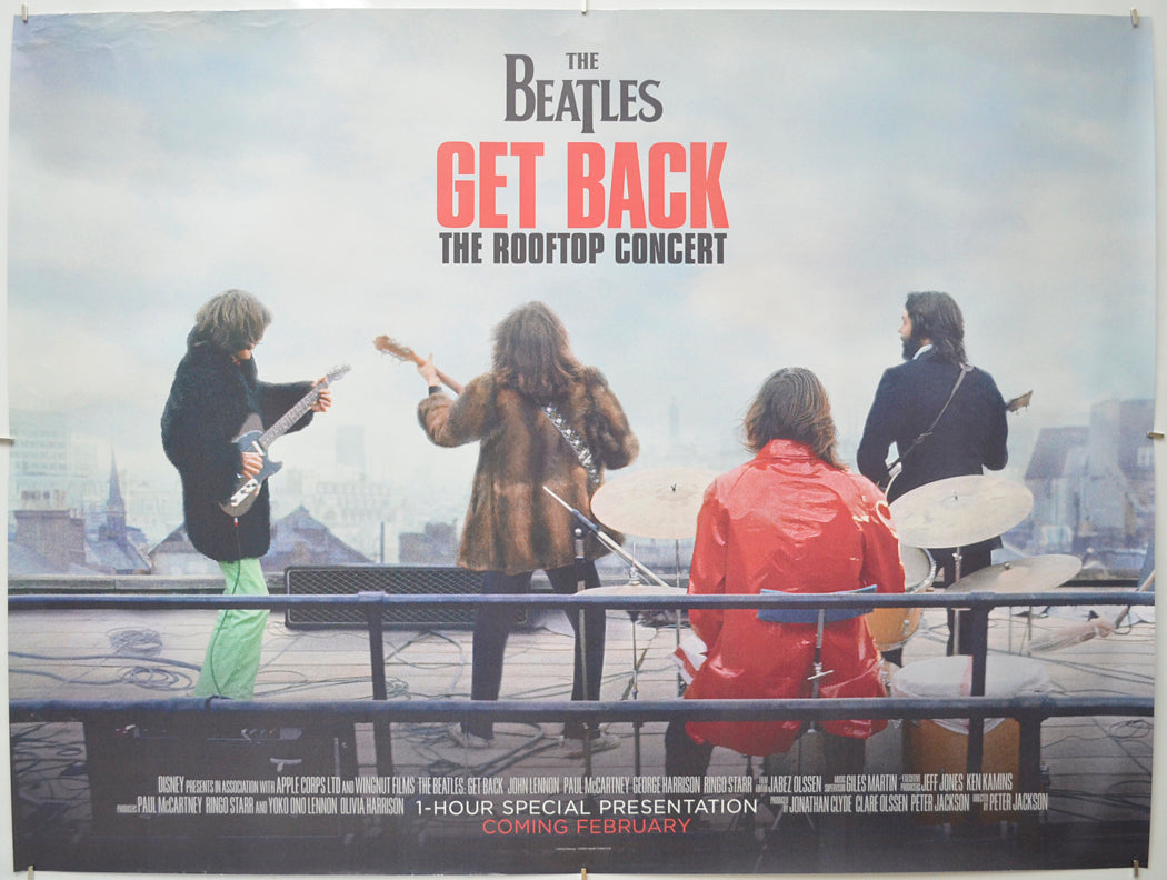 The Beatles: Get Back - The Rooftop Concert Original Quad Poster - Film Poster - Movie Poster