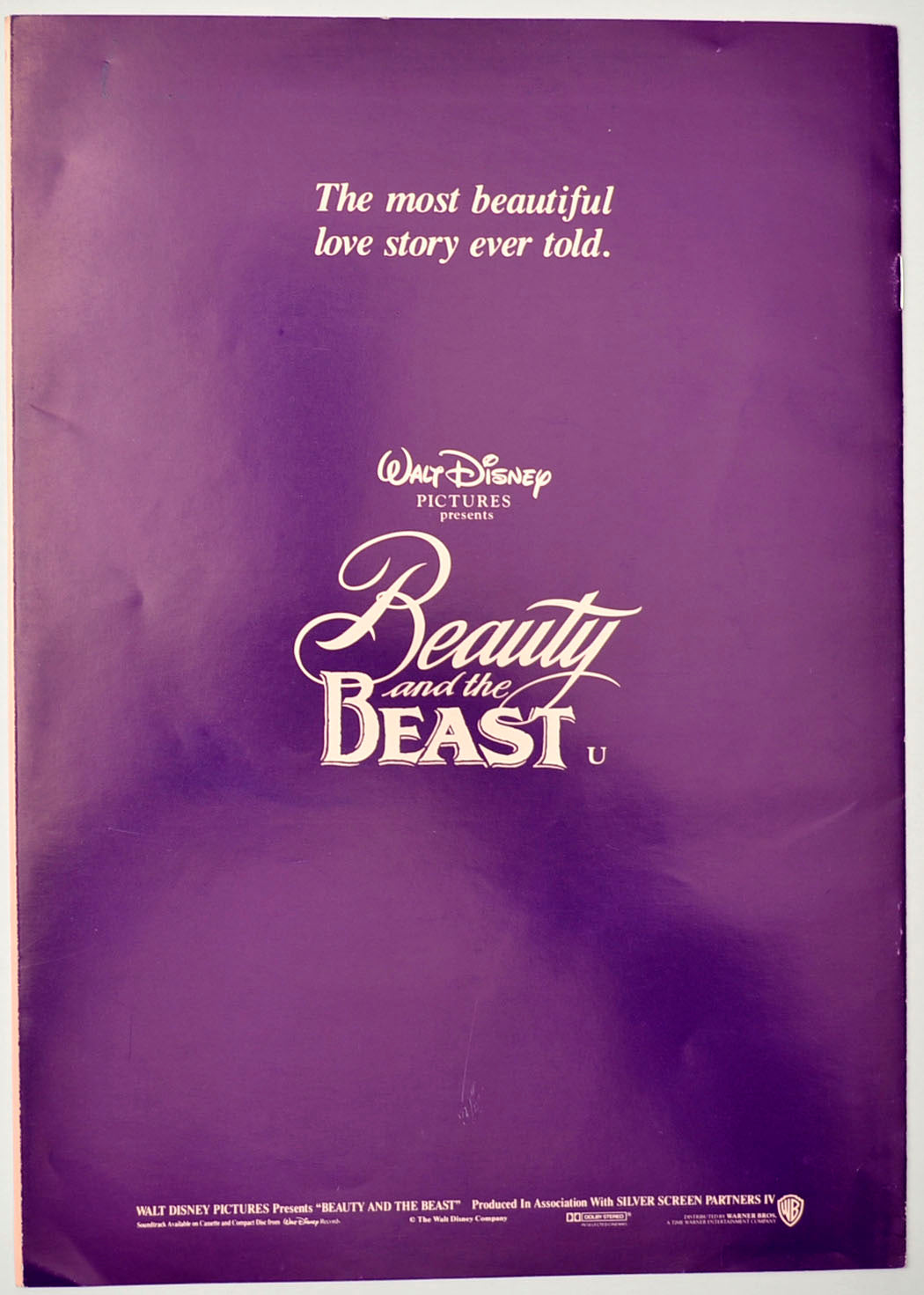 BEAUTY AND THE BEAST Cinema Exhibitors Campaign Press Book - BACK 