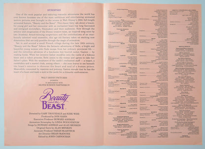 BEAUTY AND THE BEAST Cinema Exhibitors Synopsis Credits Booklet - INSIDE 