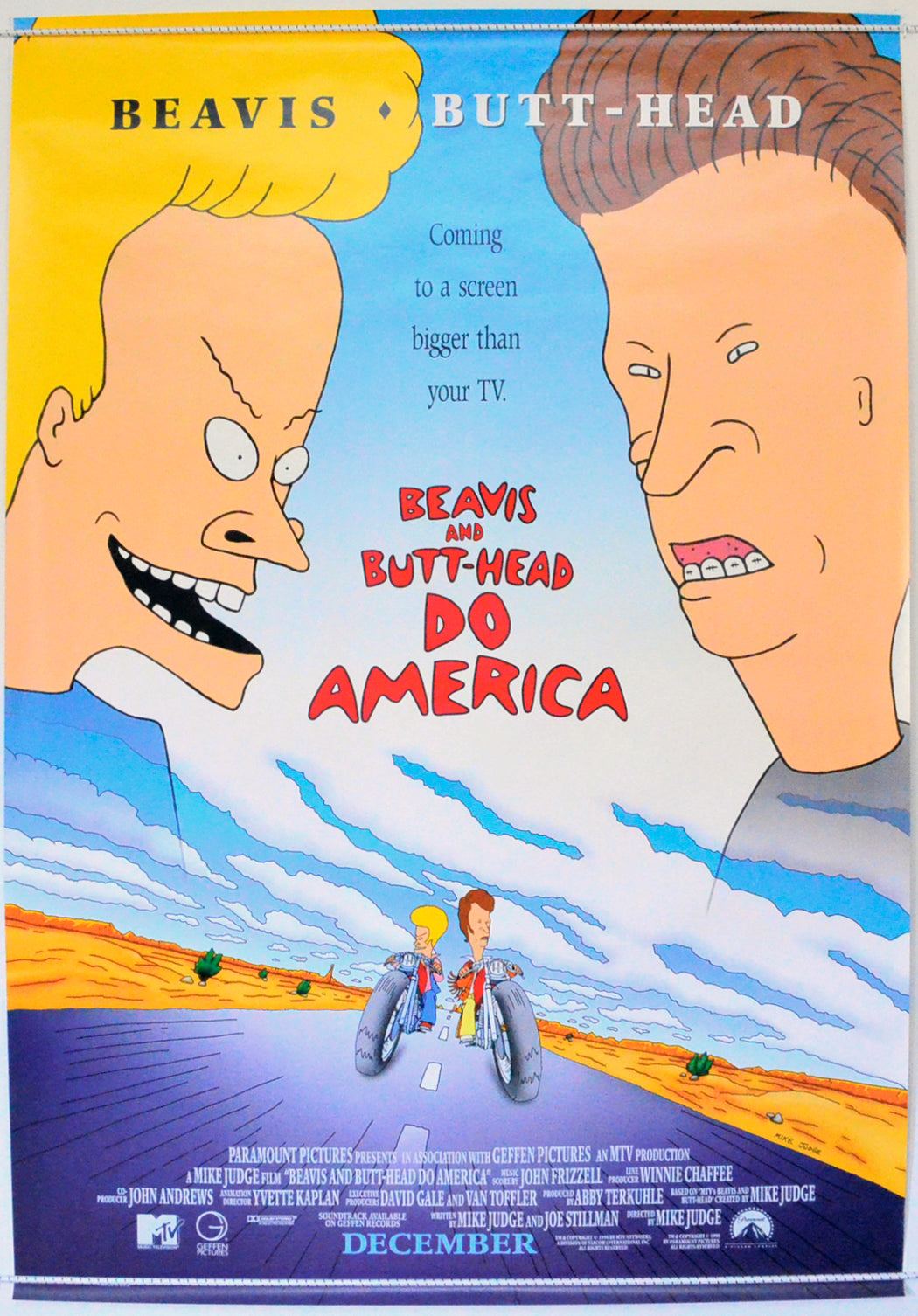 Beavis And Butt-Head Do America  Original One Sheet Poster - Film Poster - Movie Poster 