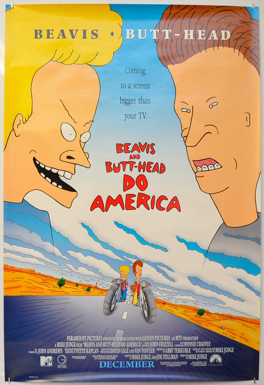 Beavis And Butt-Head Do America Original One Sheet Poster - Film Poster - Movie Poster