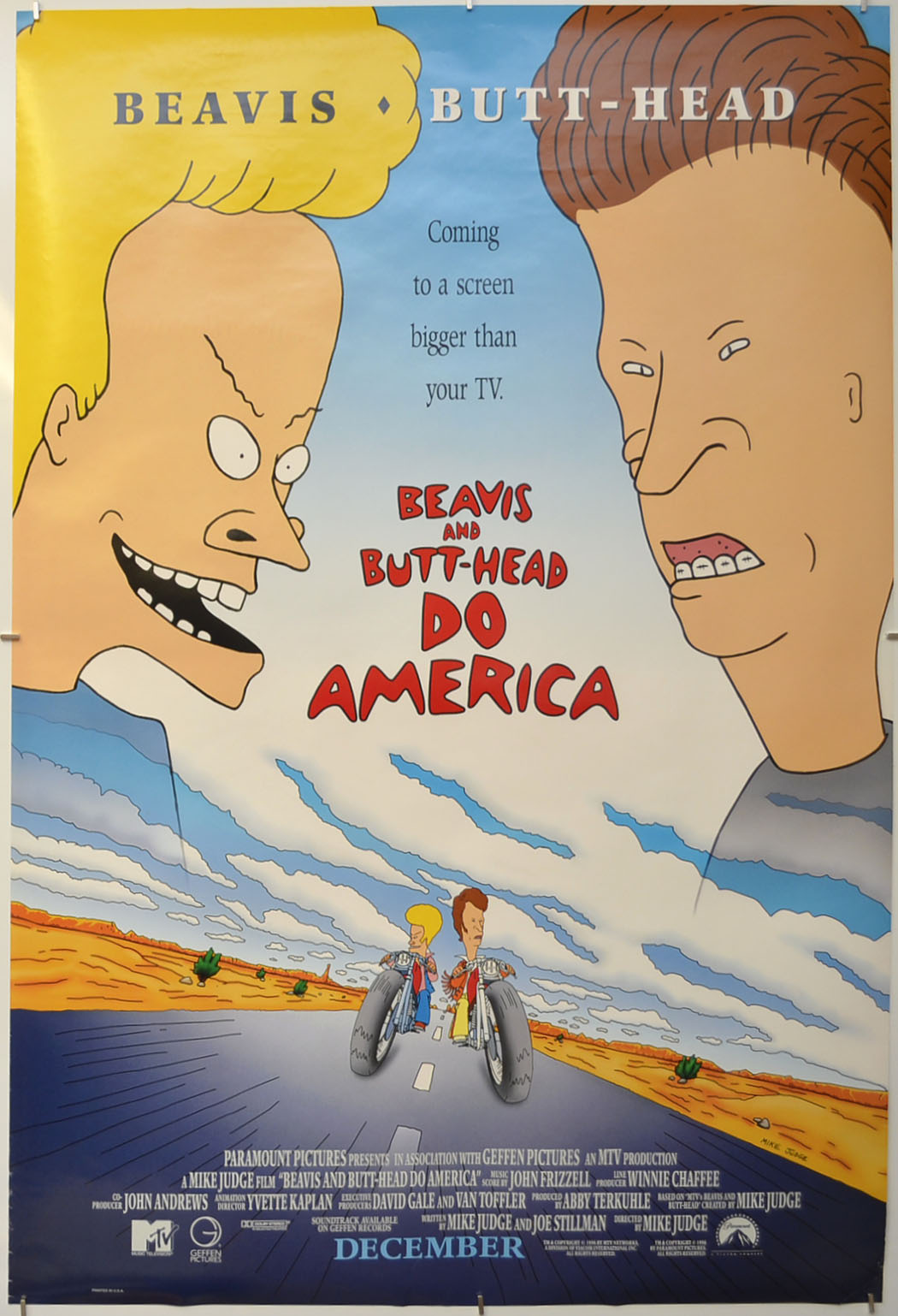 Beavis And Butt-Head Do America Original One Sheet Poster - Film Poster - Movie Poster