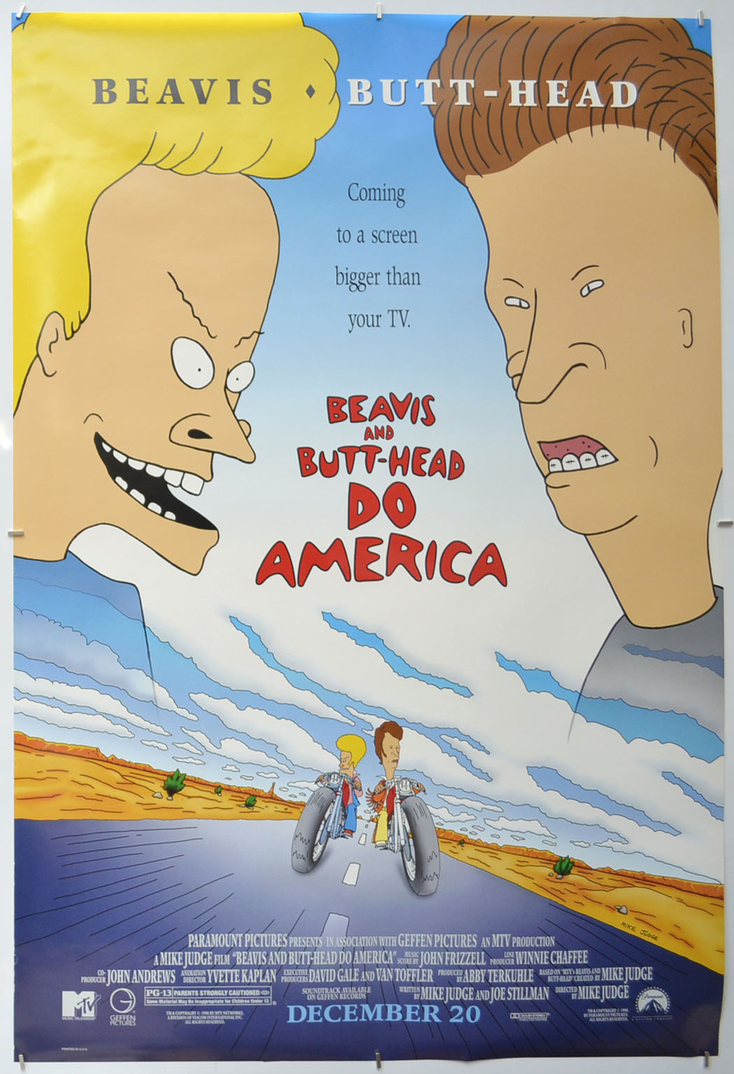 Beavis And Butt-Head Do America Original One Sheet Poster - Film Poster - Movie Poster