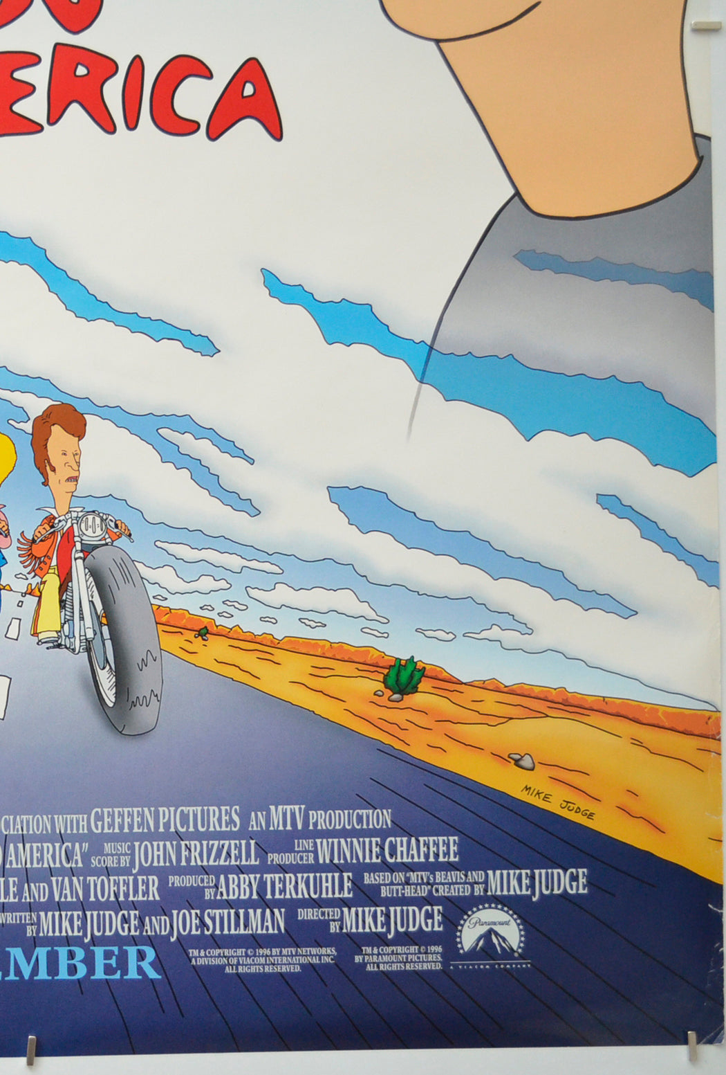 BEAVIS AND BUTT-HEAD DO AMERICA (Bottom Right) Cinema One Sheet Movie Poster 