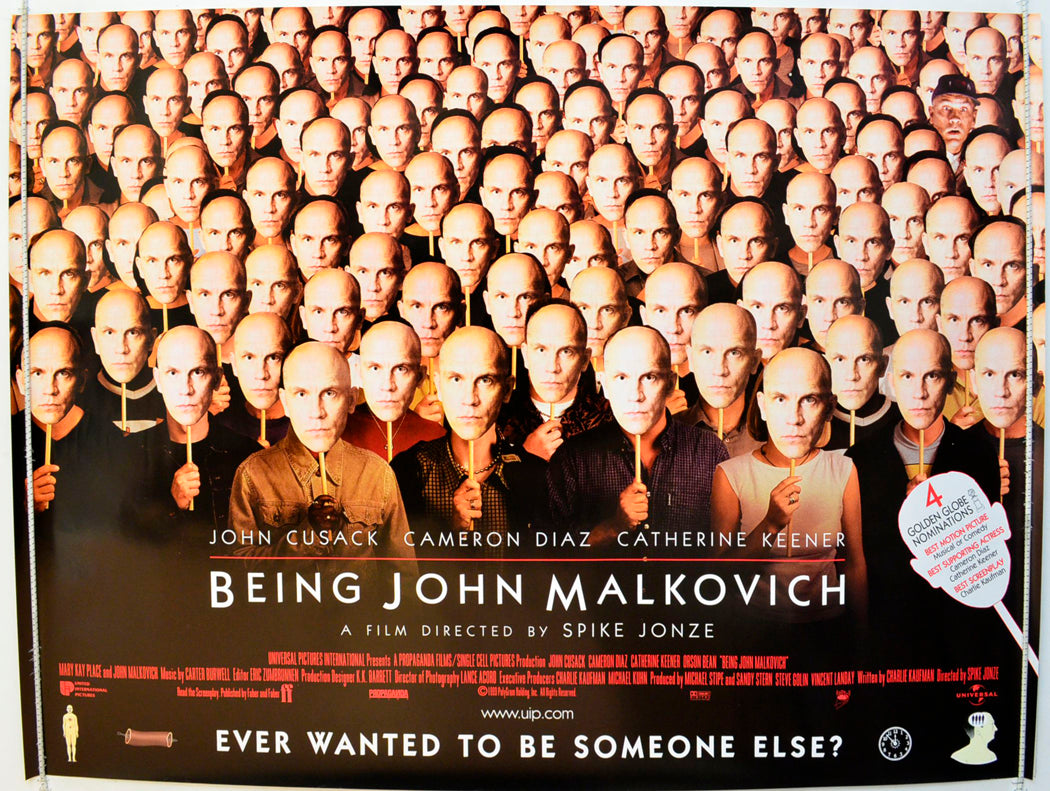 Being John Malkovich  Original British Quad Poster - Film Poster - Movie Poster