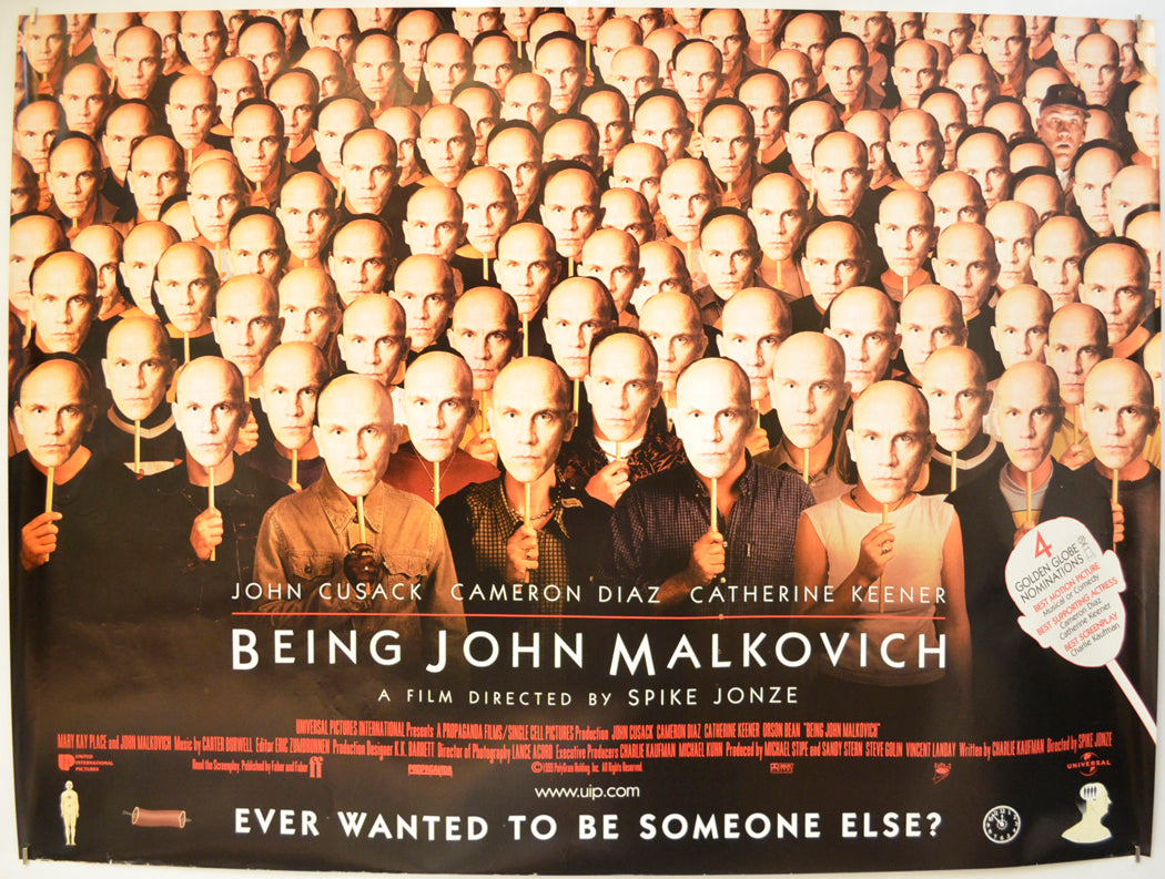 Being John Malkovich  Original Quad Poster - Film Poster - Movie Poster