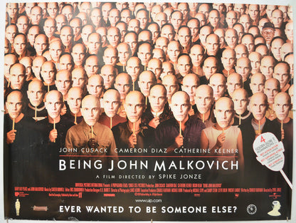 Being John Malkovich Original Quad Poster - Film Poster - Movie Poster